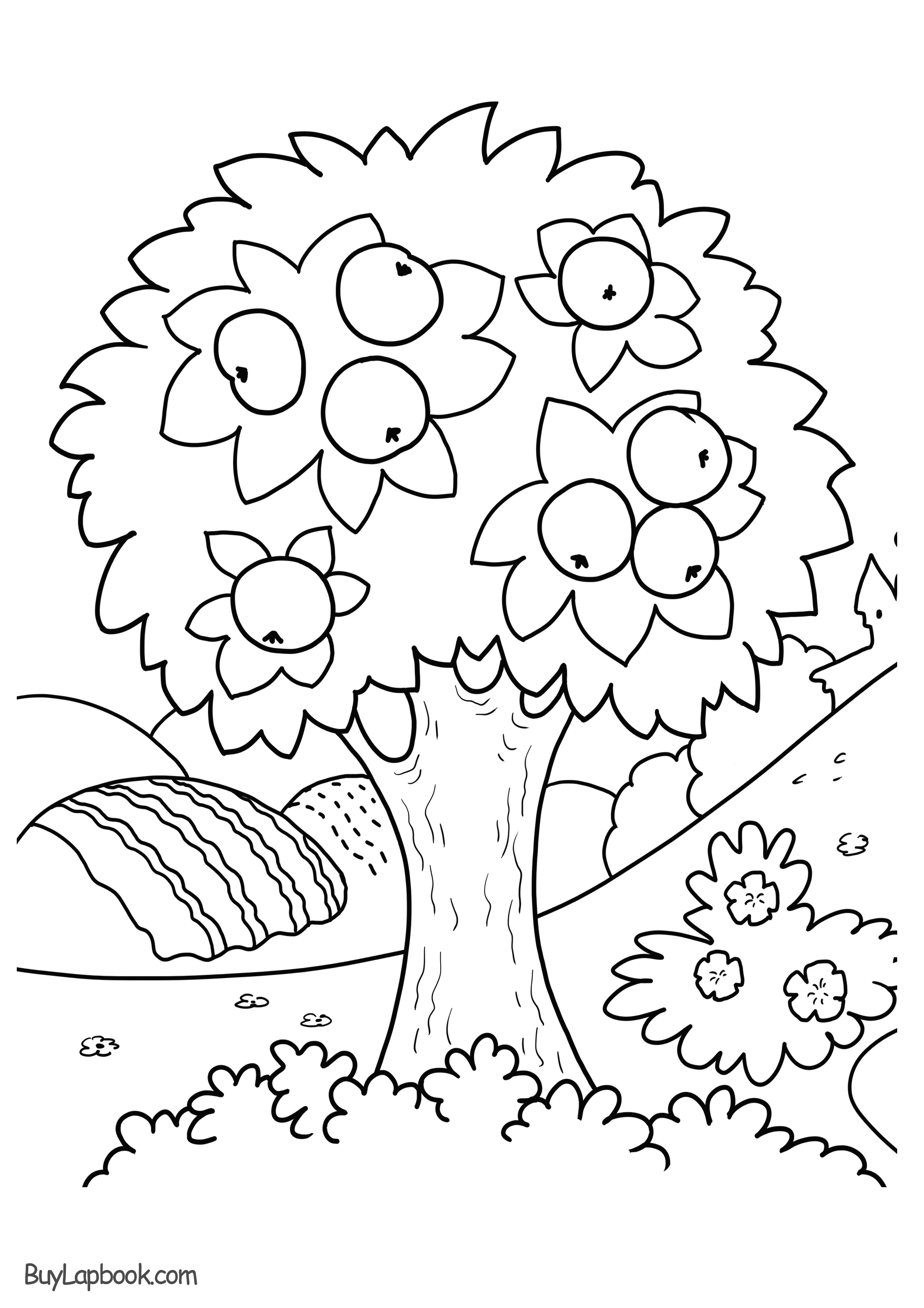 88 Tree Coloring Pages for Kids Printable 12