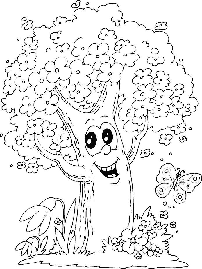 88 Tree Coloring Pages for Kids Printable 37