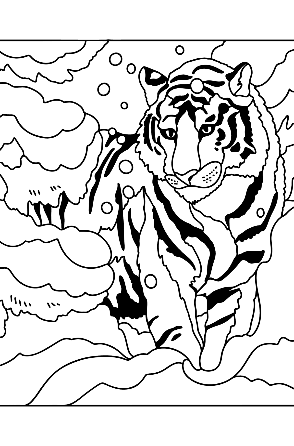 90 Printable Tiger Coloring Pages for Kids 19