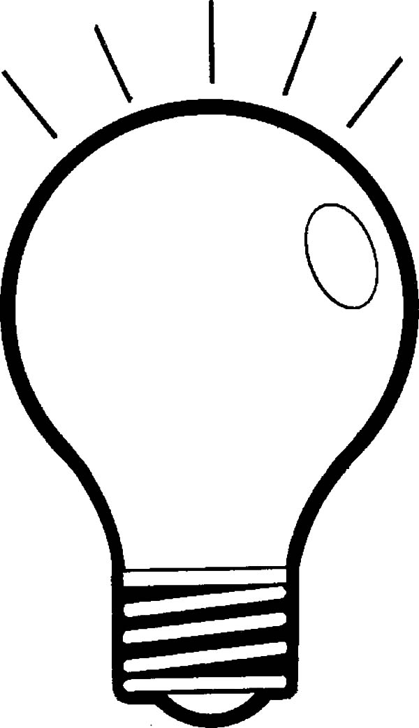 Bright Light Bulb Coloring Pages Printable 1