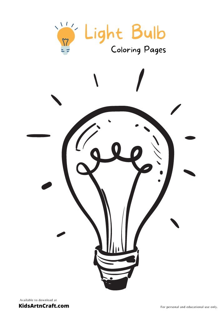 Bright Light Bulb Coloring Pages Printable 26