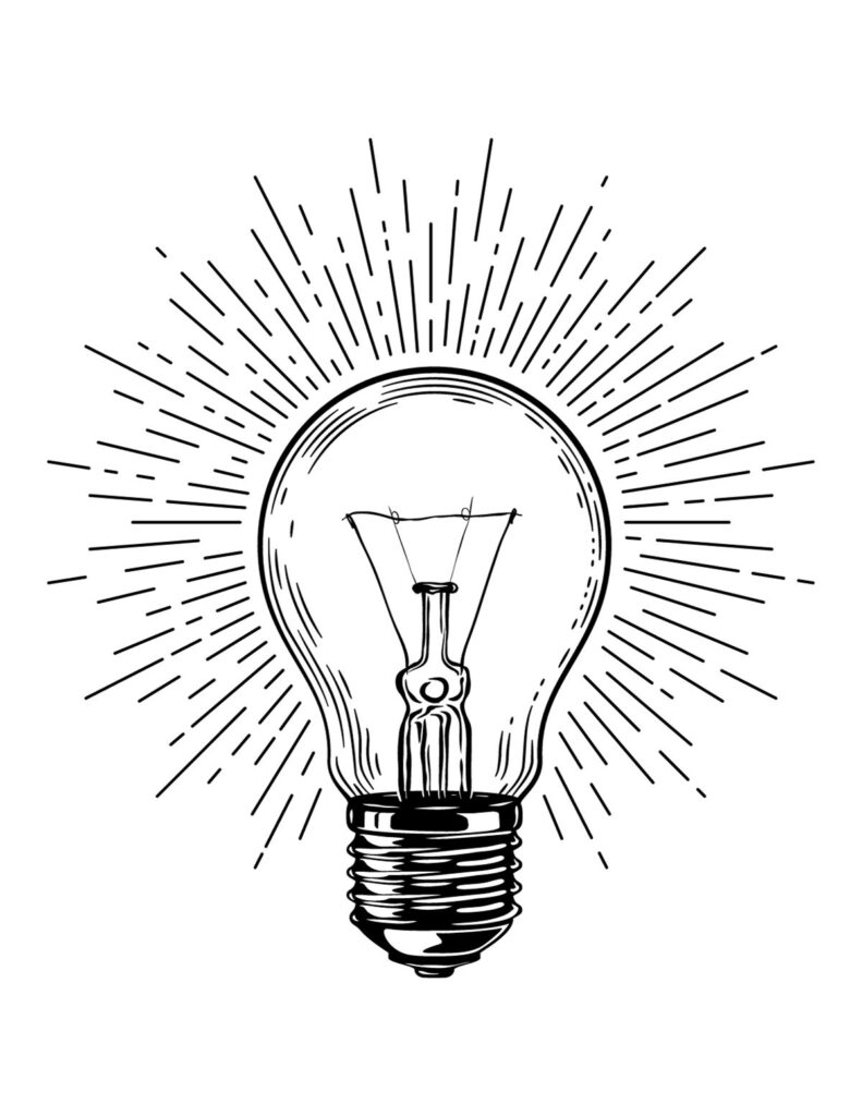 Bright Light Bulb Coloring Pages Printable 32