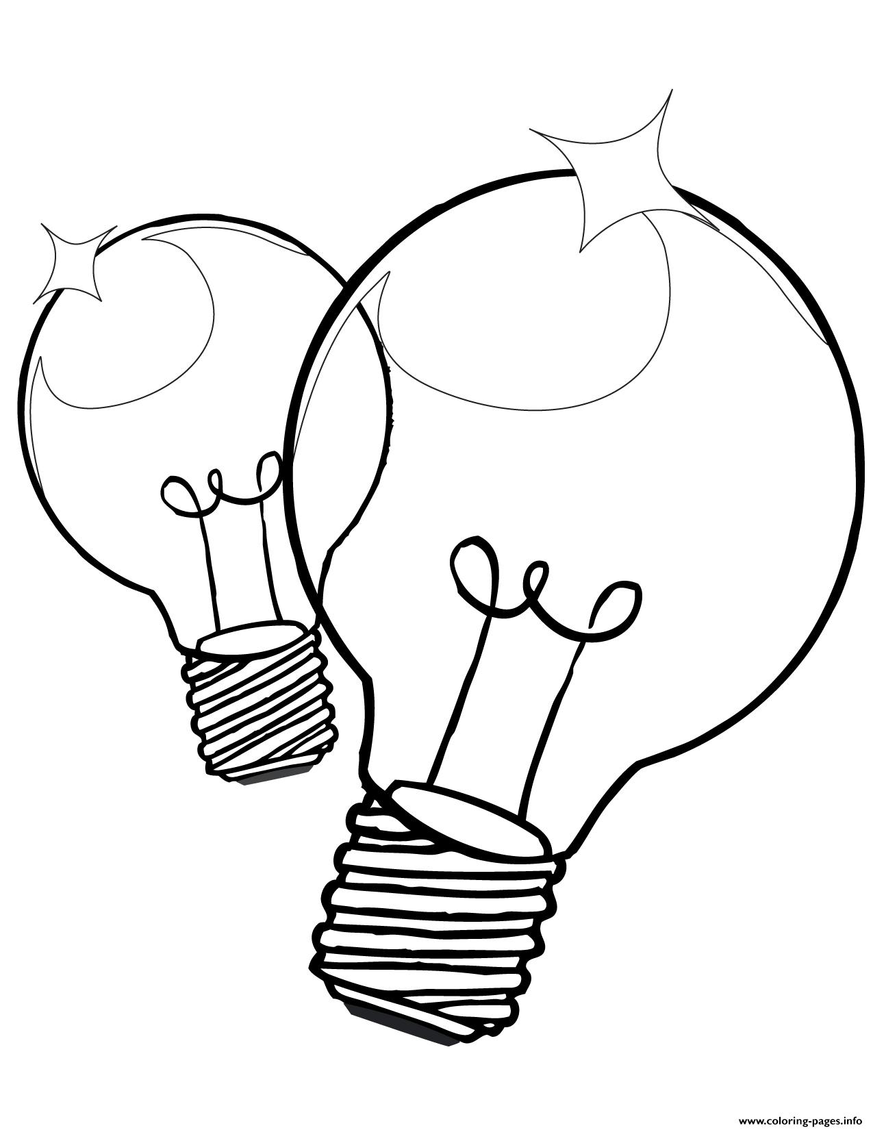 Bright Light Bulb Coloring Pages Printable 4