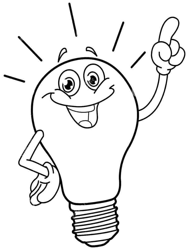 Bright Light Bulb Coloring Pages Printable 7