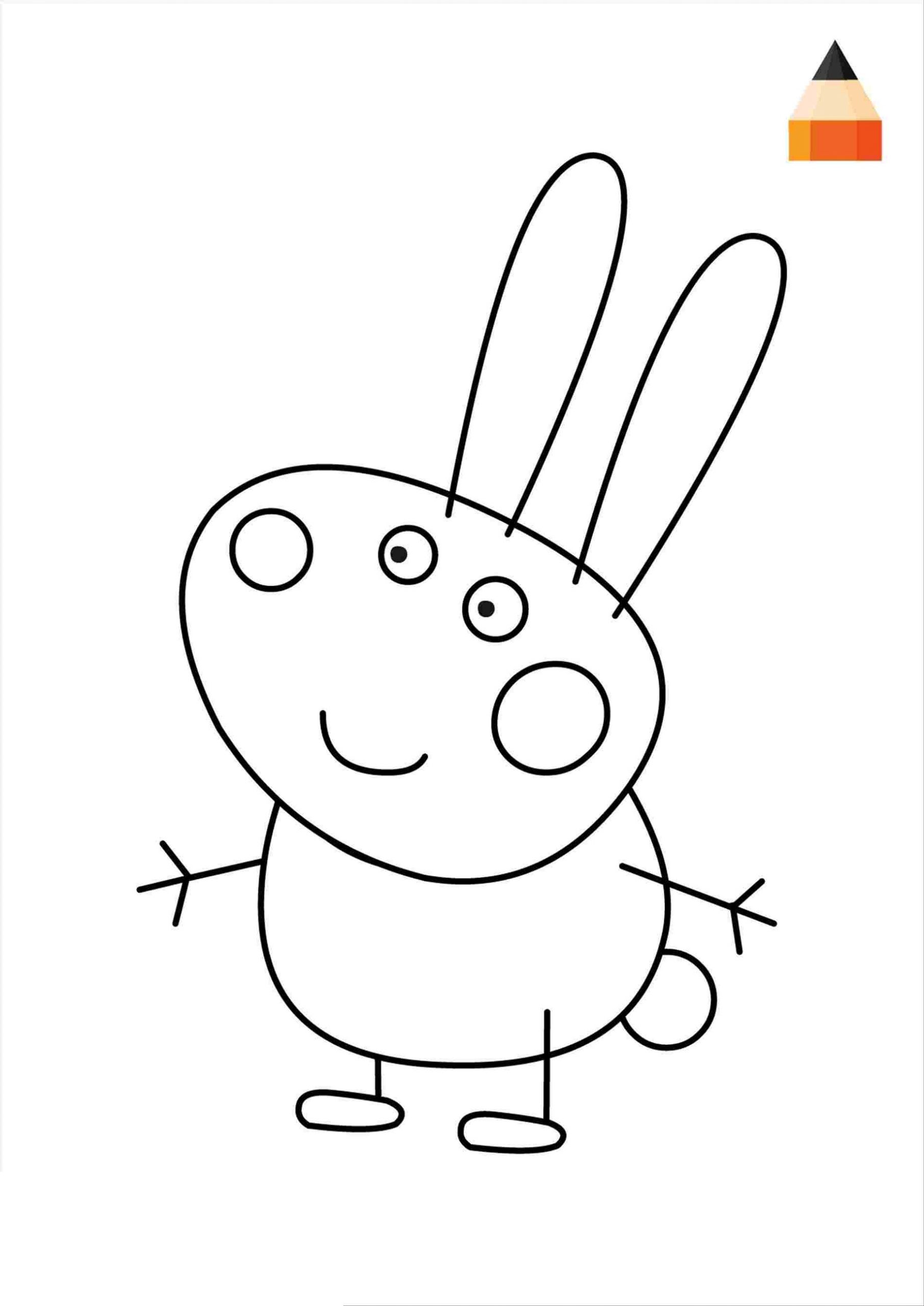 Cheerful Peppa Pig Coloring Pages Printable 10