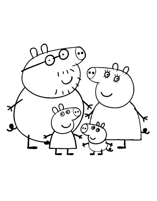 Cheerful Peppa Pig Coloring Pages Printable 16