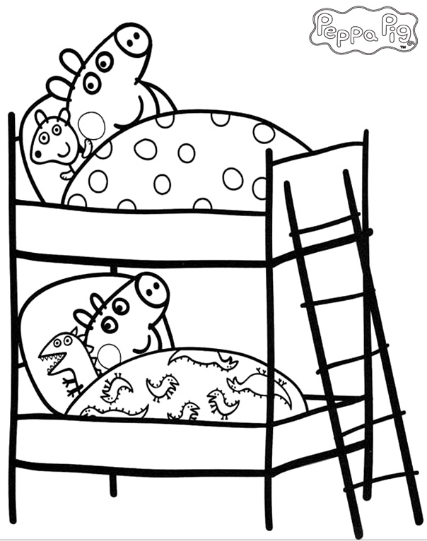 Cheerful Peppa Pig Coloring Pages Printable 17