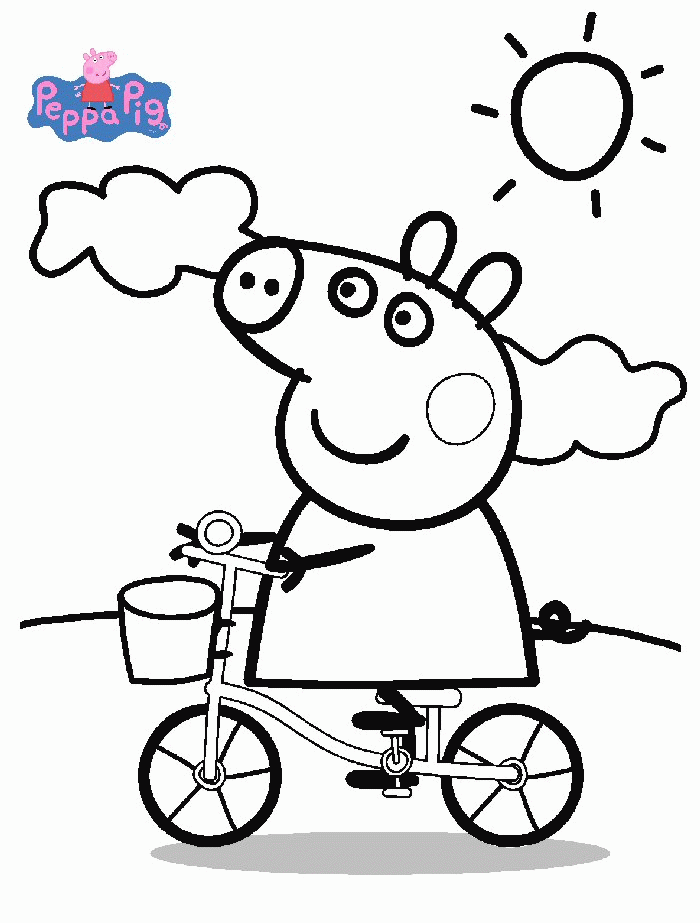 Cheerful Peppa Pig Coloring Pages Printable 18