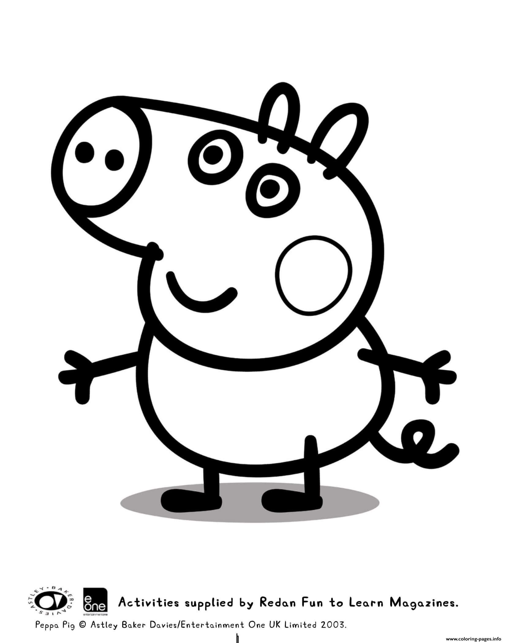 Cheerful Peppa Pig Coloring Pages Printable 21