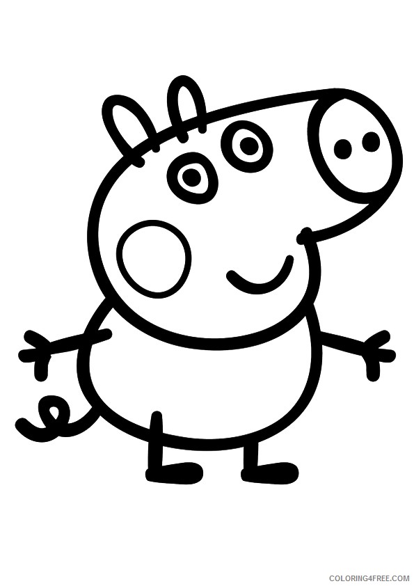 Cheerful Peppa Pig Coloring Pages Printable 23