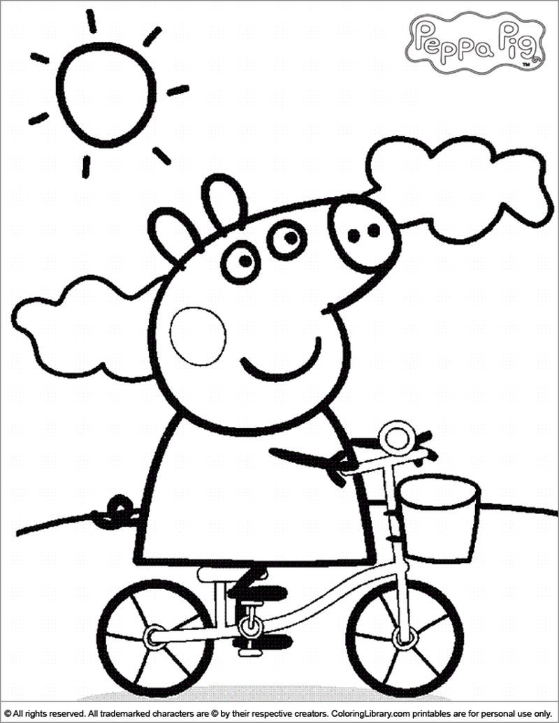 Cheerful Peppa Pig Coloring Pages Printable 26