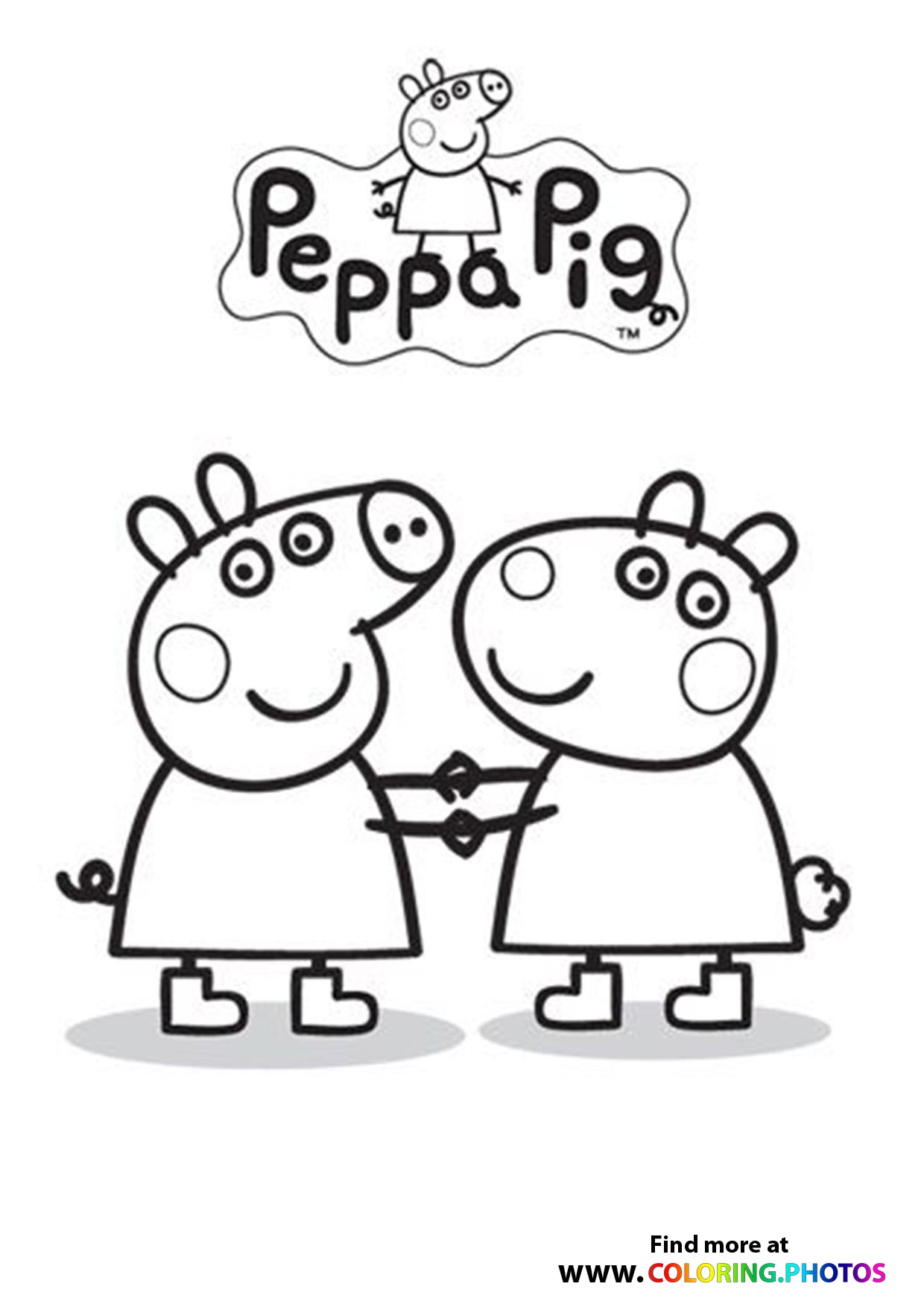 Cheerful Peppa Pig Coloring Pages Printable 27