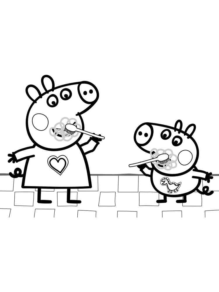 Cheerful Peppa Pig Coloring Pages Printable 29