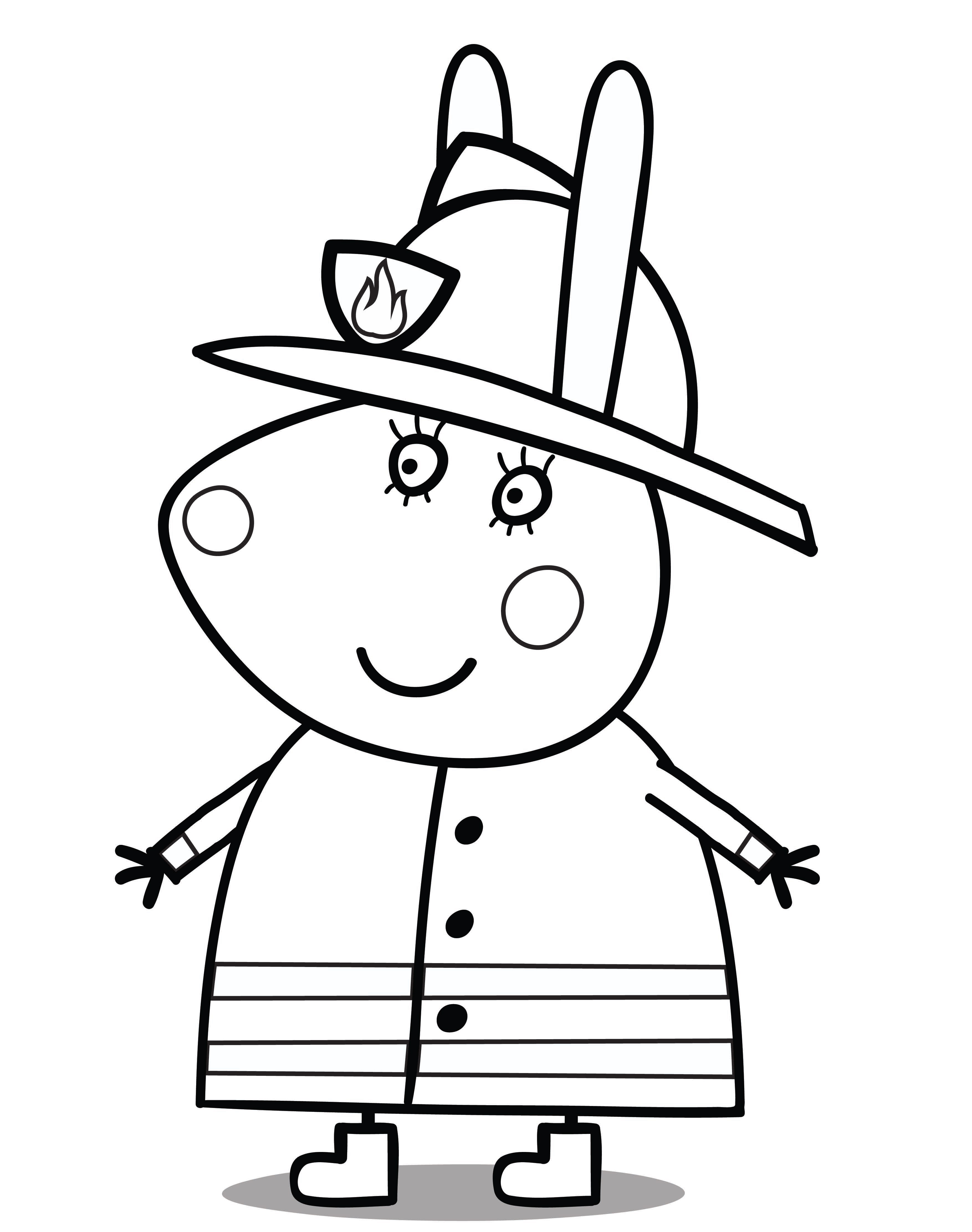 Cheerful Peppa Pig Coloring Pages Printable 4