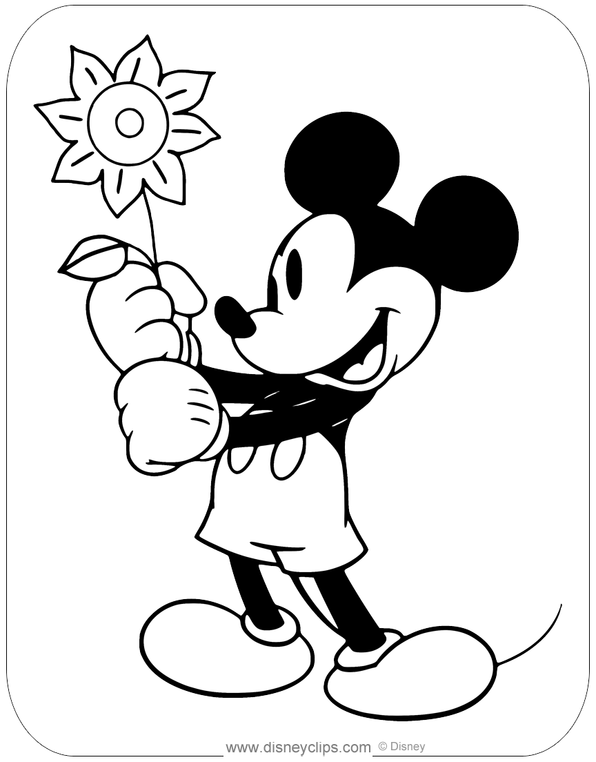 Classic Mickey Mouse Coloring Pages Printable 6