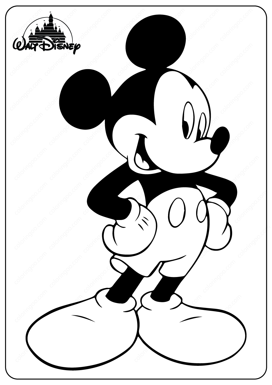 Classic Mickey Mouse Coloring Pages Printable 7