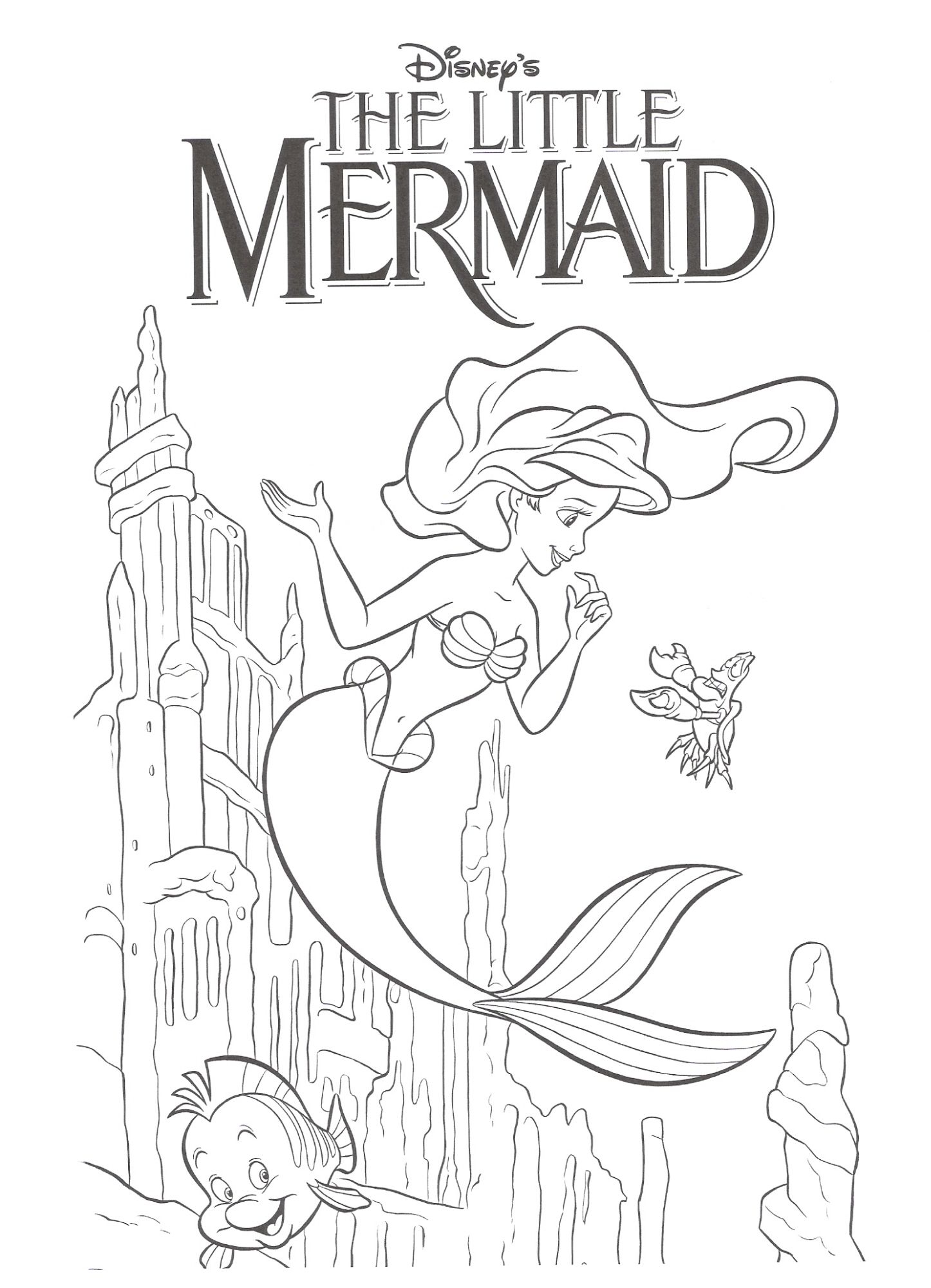 Enchanting Ariel Coloring Pages Printable 21