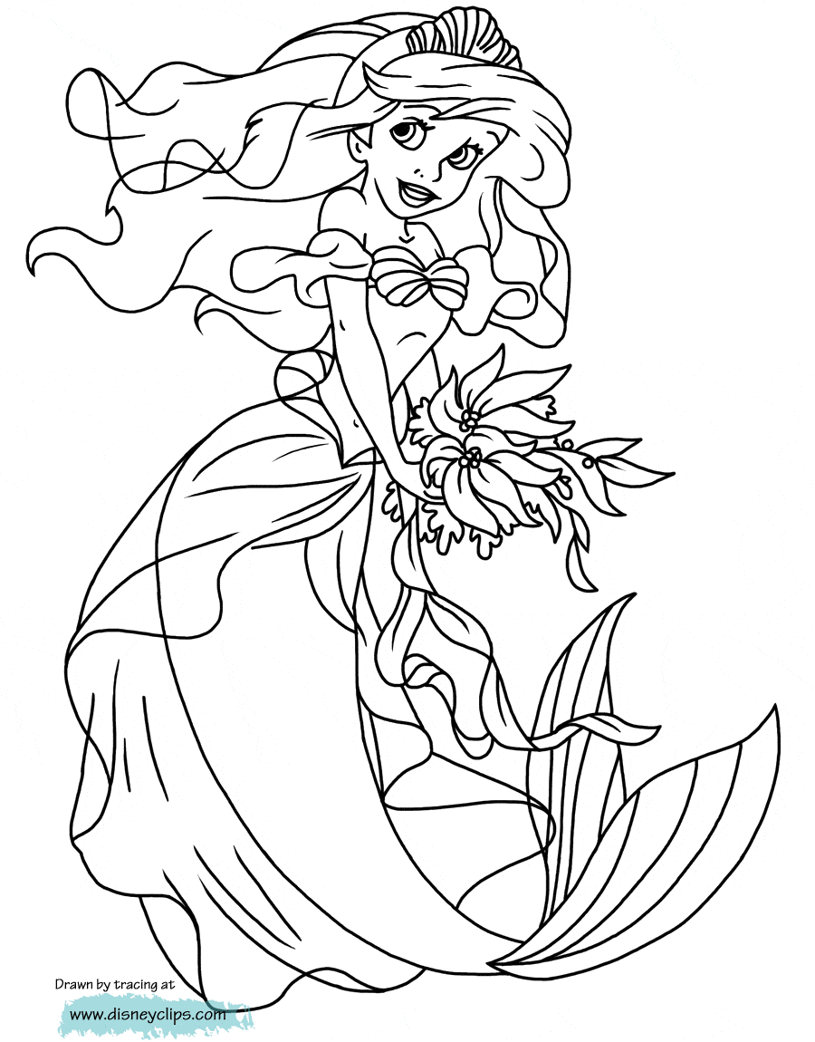 Enchanting Ariel Coloring Pages Printable 35