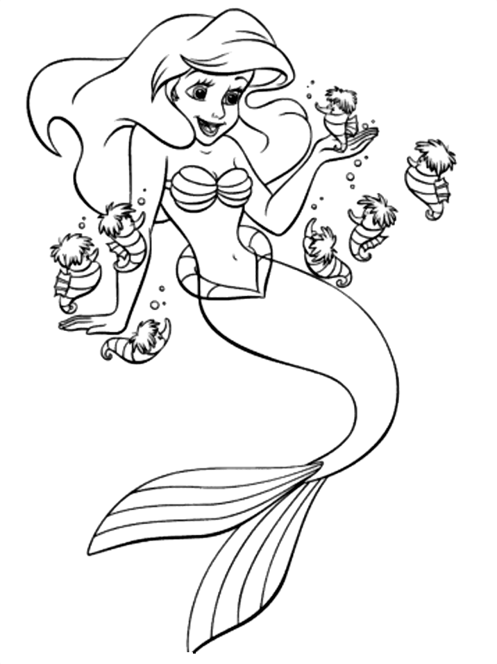 Enchanting Ariel Coloring Pages Printable 4