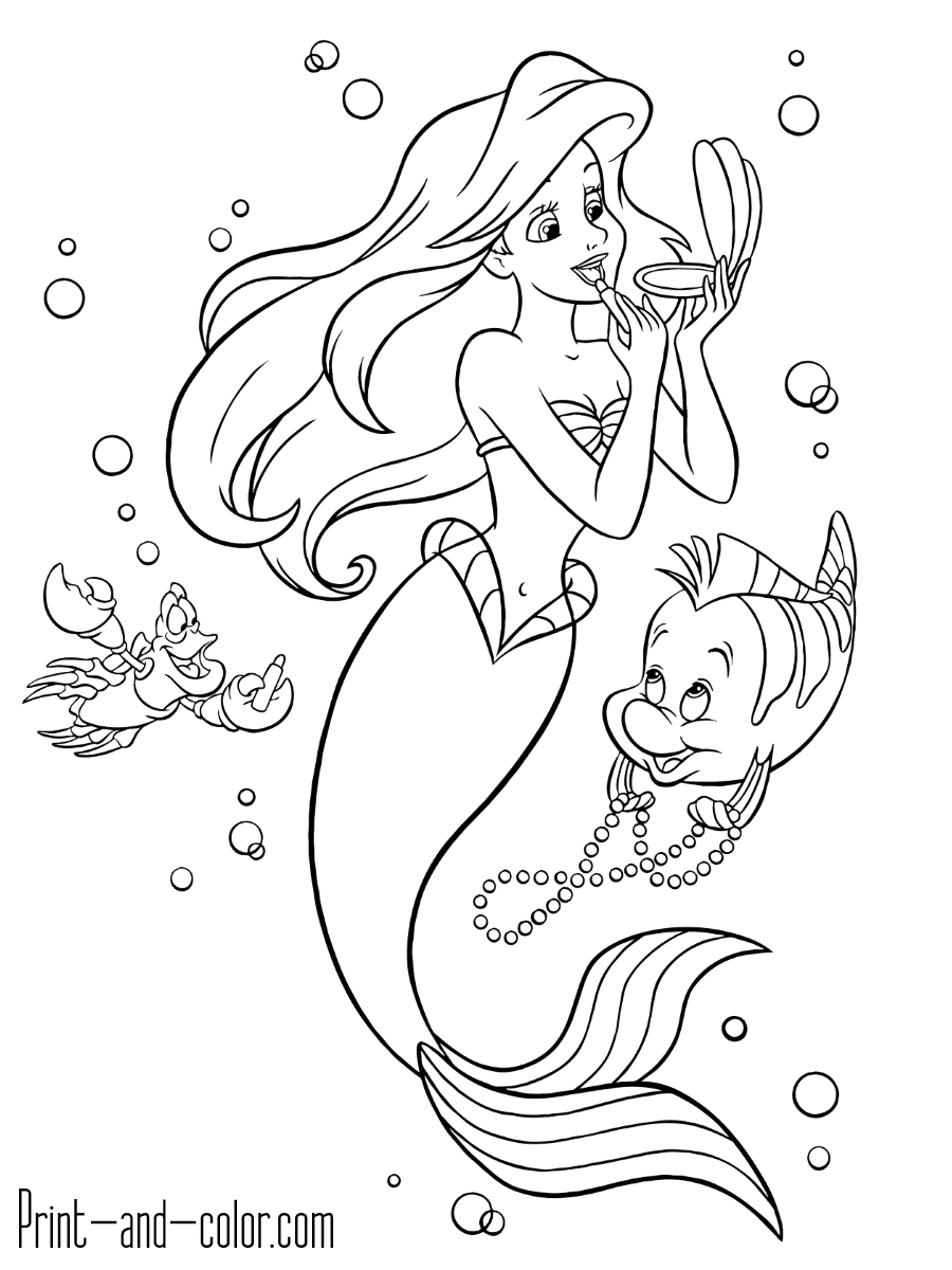 Enchanting Ariel Coloring Pages Printable 8