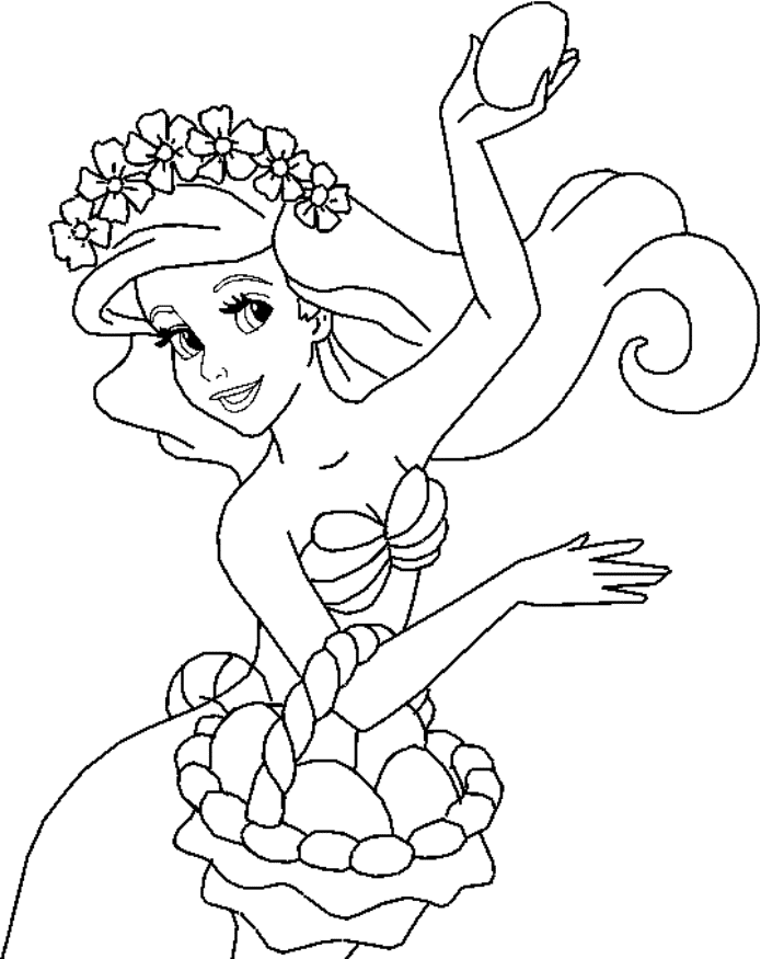 Enchanting Ariel Coloring Pages Printable 9