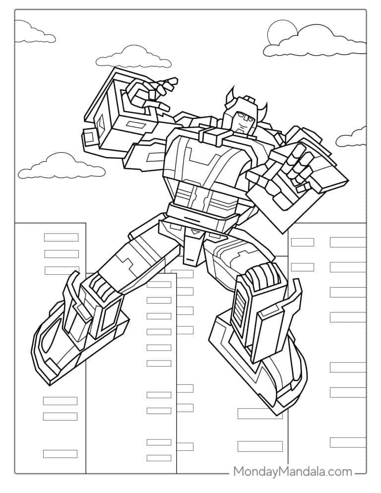 Exciting Transformers Coloring Pages Printable 6