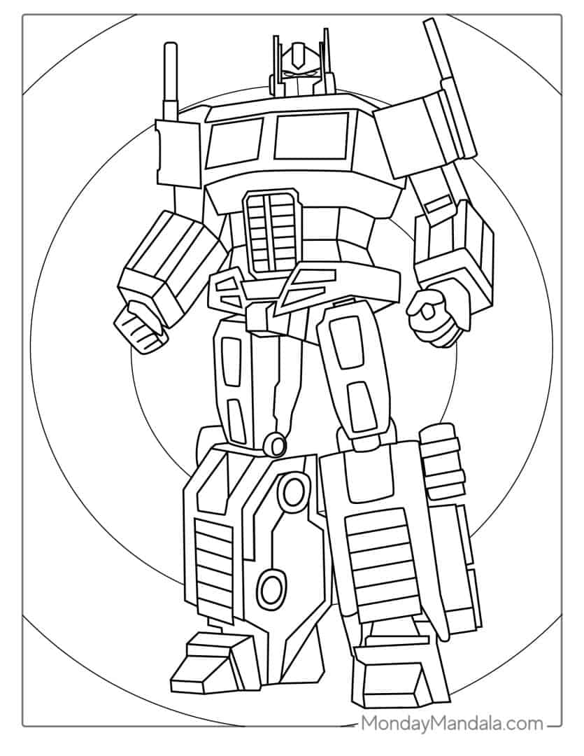 Exciting Transformers Coloring Pages Printable 7