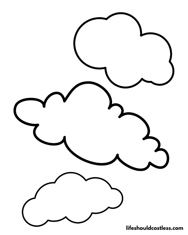 Fluffy Cloud Coloring Pages Printable 27