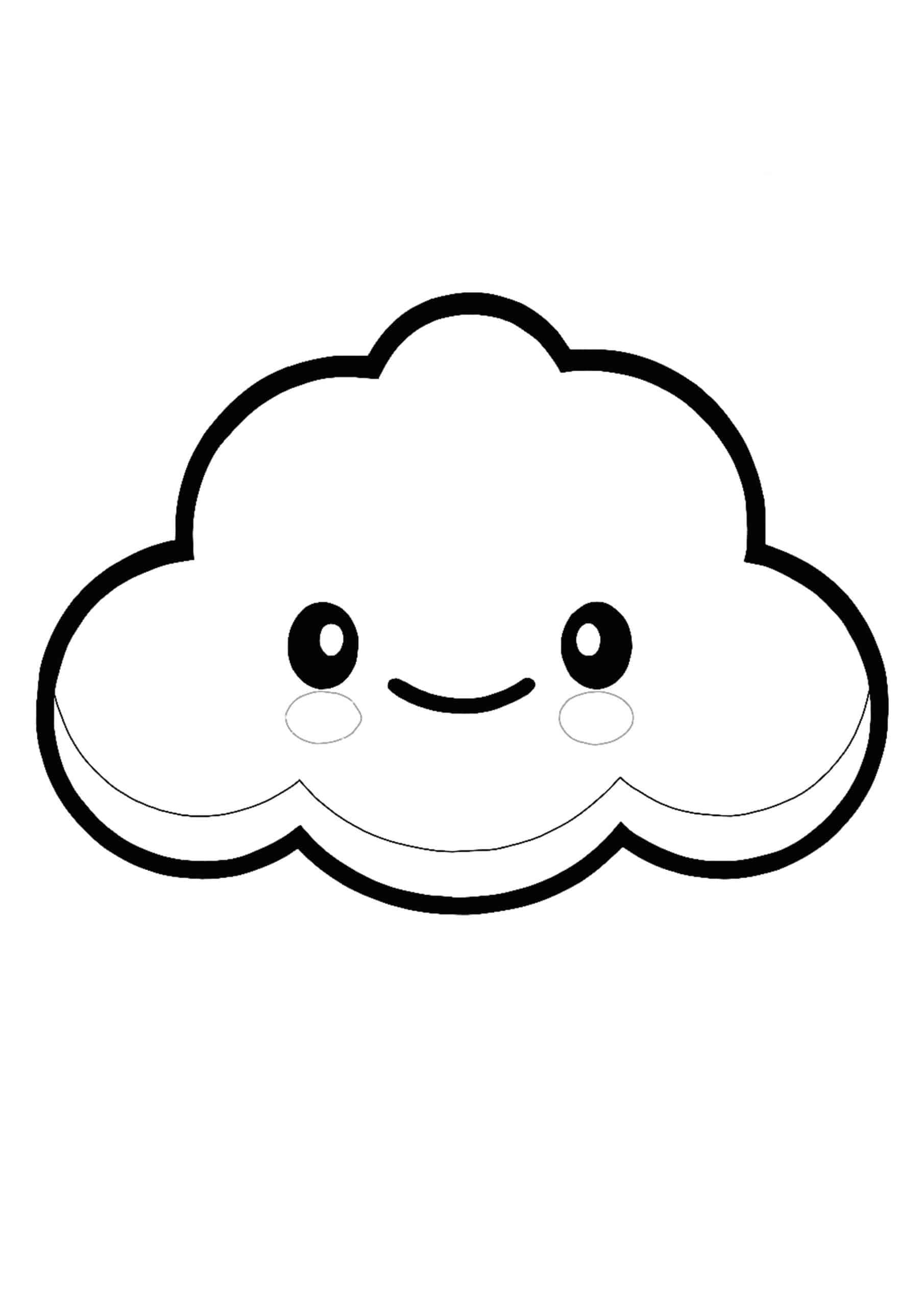 Fluffy Cloud Coloring Pages Printable 30