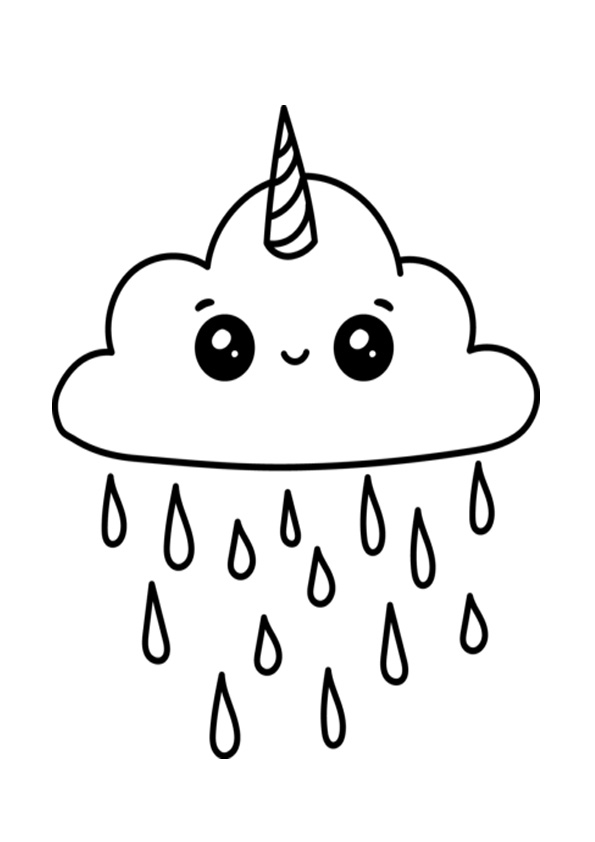 Fluffy Cloud Coloring Pages Printable 31