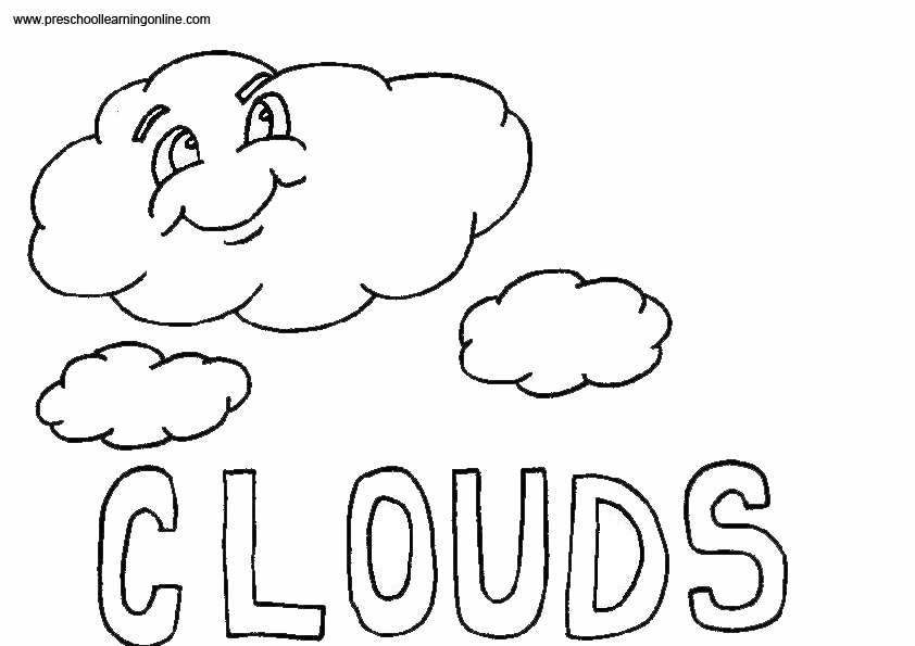 Fluffy Cloud Coloring Pages Printable 35