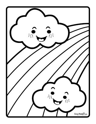 Fluffy Cloud Coloring Pages Printable 4