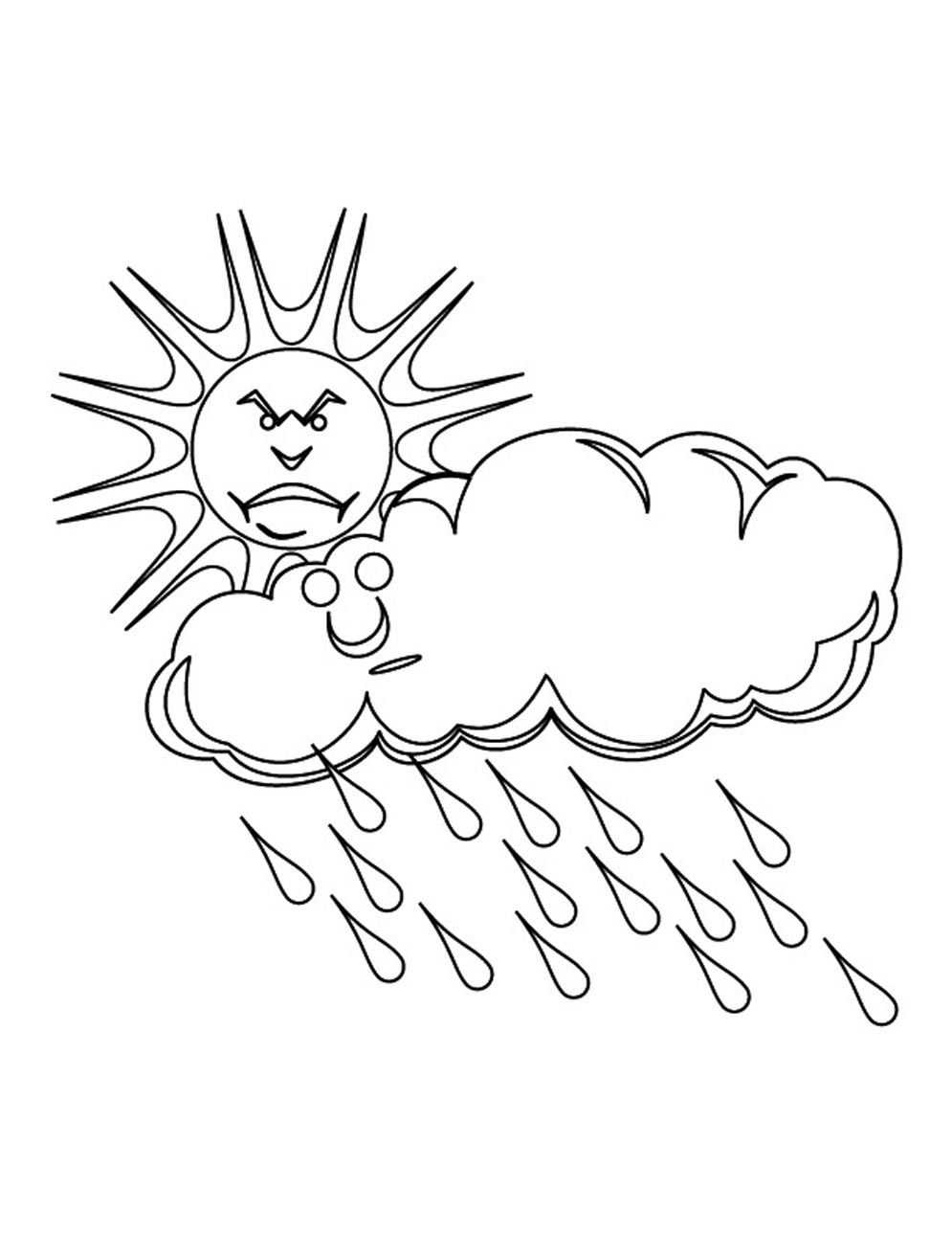 Fluffy Cloud Coloring Pages Printable 5