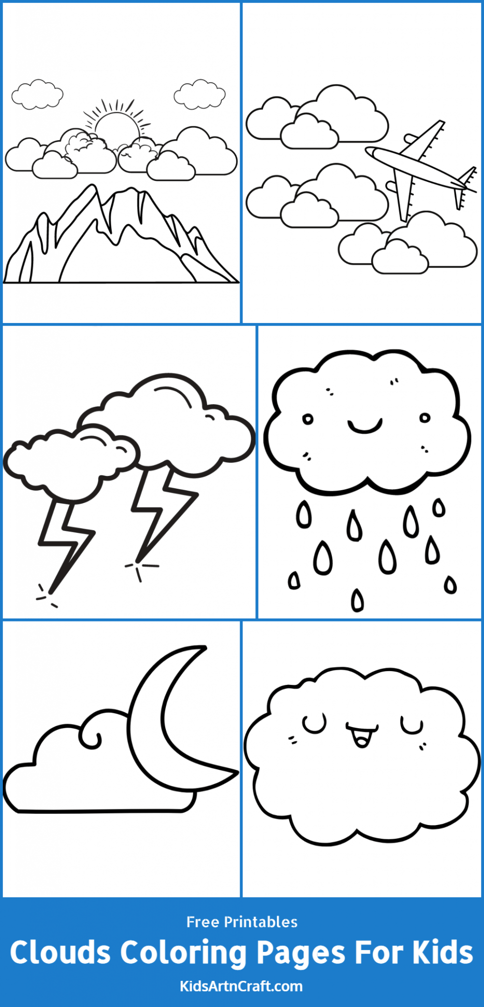 Fluffy Cloud Coloring Pages Printable 6