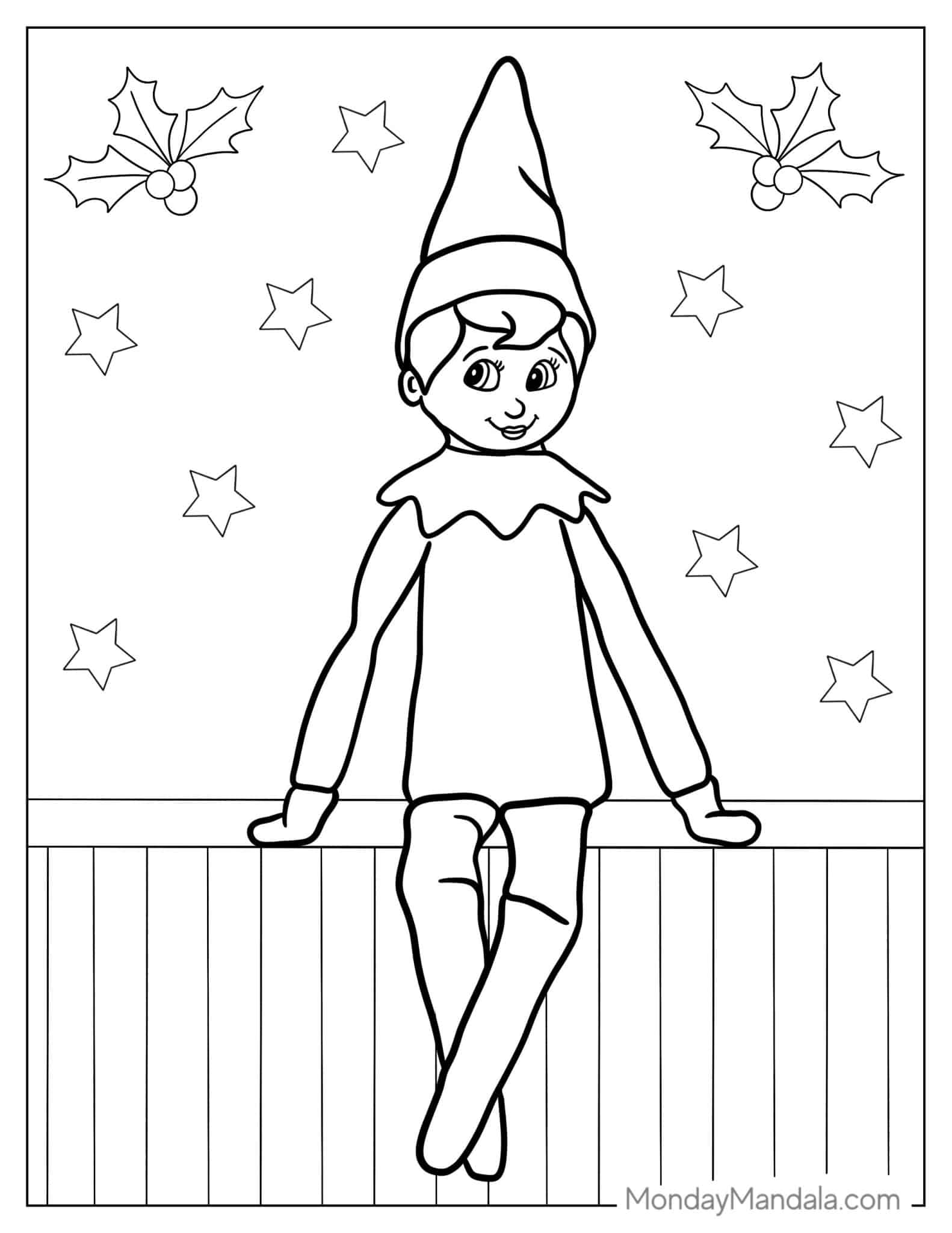 Mischievous Elf On The Shelf Coloring Pages Printable 3