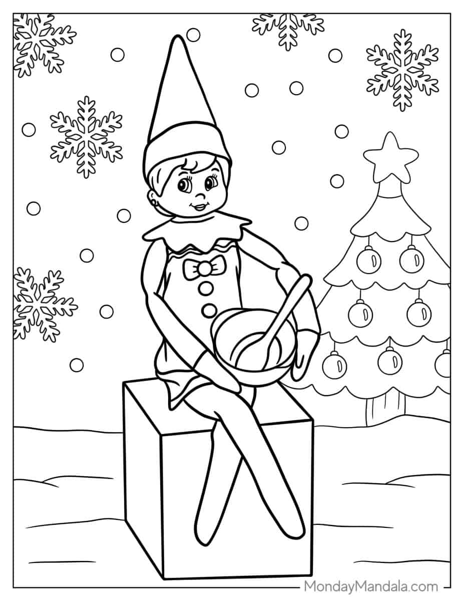 Mischievous Elf On The Shelf Coloring Pages Printable 30