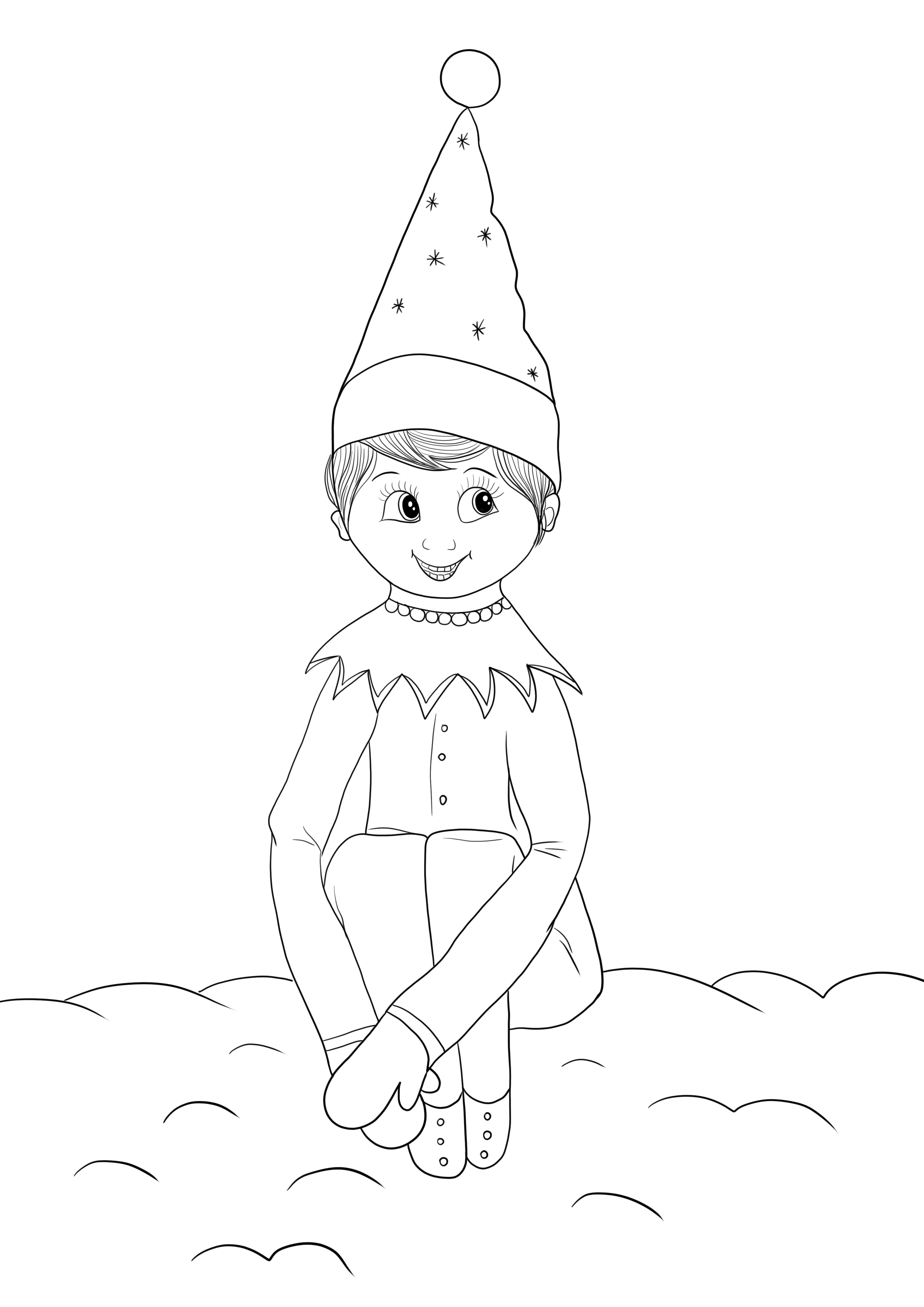 Mischievous Elf On The Shelf Coloring Pages Printable 34