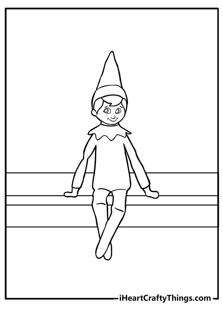 Mischievous Elf On The Shelf Coloring Pages Printable 35