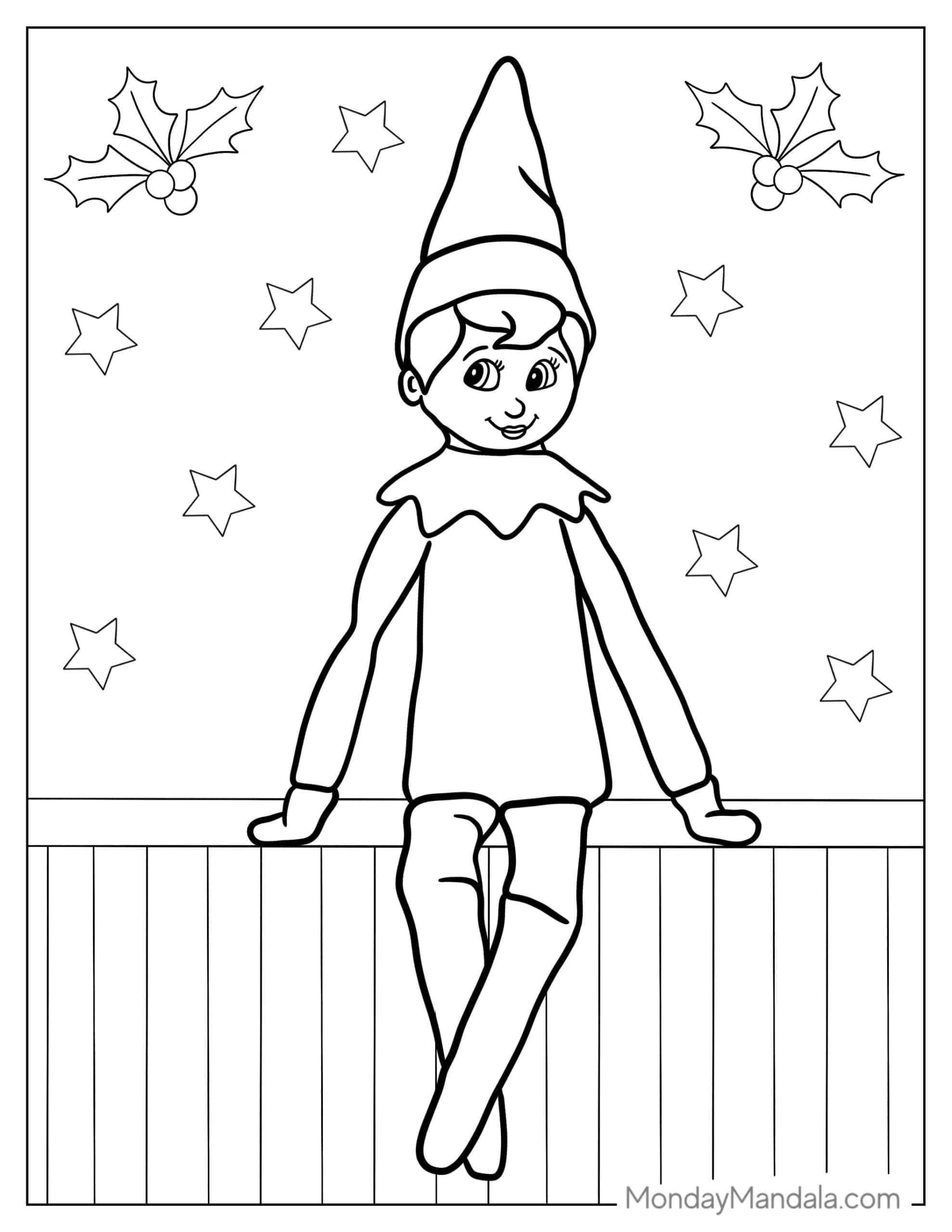 Mischievous Elf On The Shelf Coloring Pages Printable 8