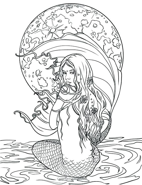 Mystical Mermaid Coloring Pages Printable 10