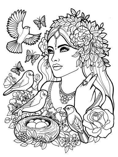 Mystical Mermaid Coloring Pages Printable 13