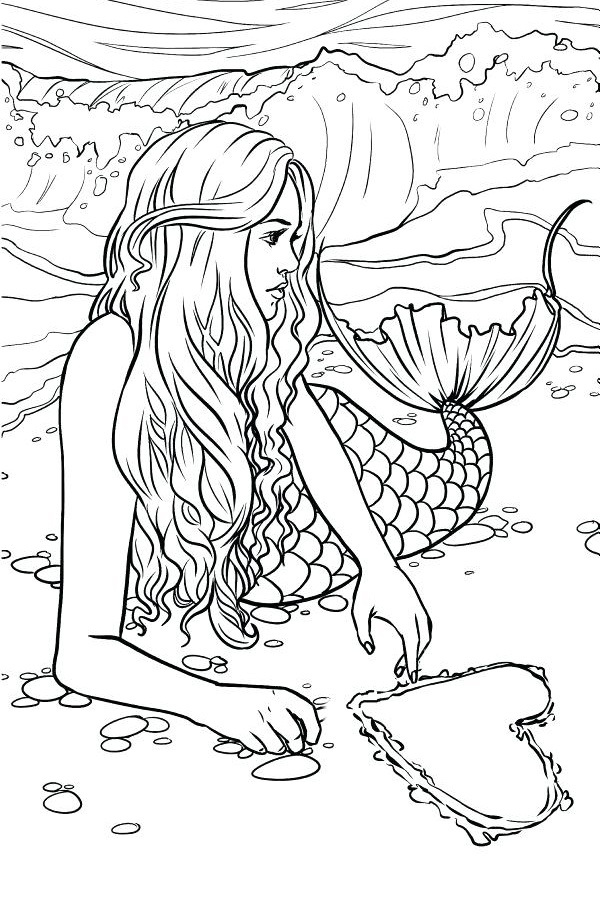 Mystical Mermaid Coloring Pages Printable 14