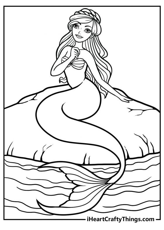 Mystical Mermaid Coloring Pages Printable 15