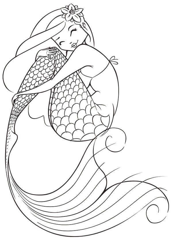 Mystical Mermaid Coloring Pages Printable 17