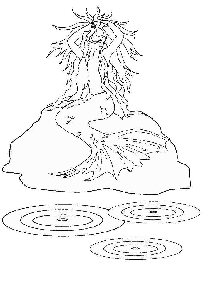 Mystical Mermaid Coloring Pages Printable 18