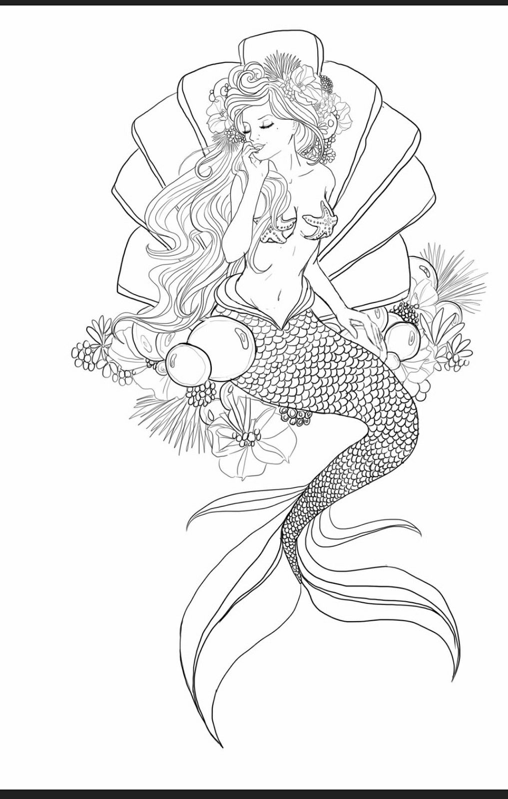 Mystical Mermaid Coloring Pages Printable 22