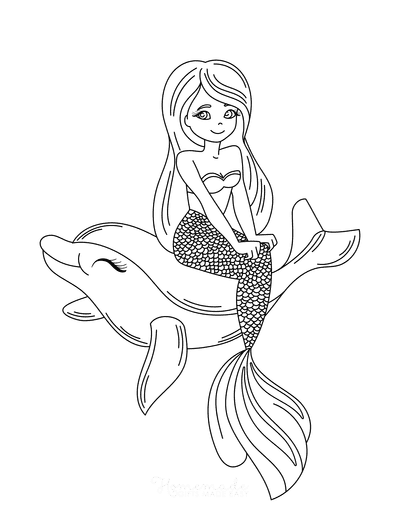 Mystical Mermaid Coloring Pages Printable 23