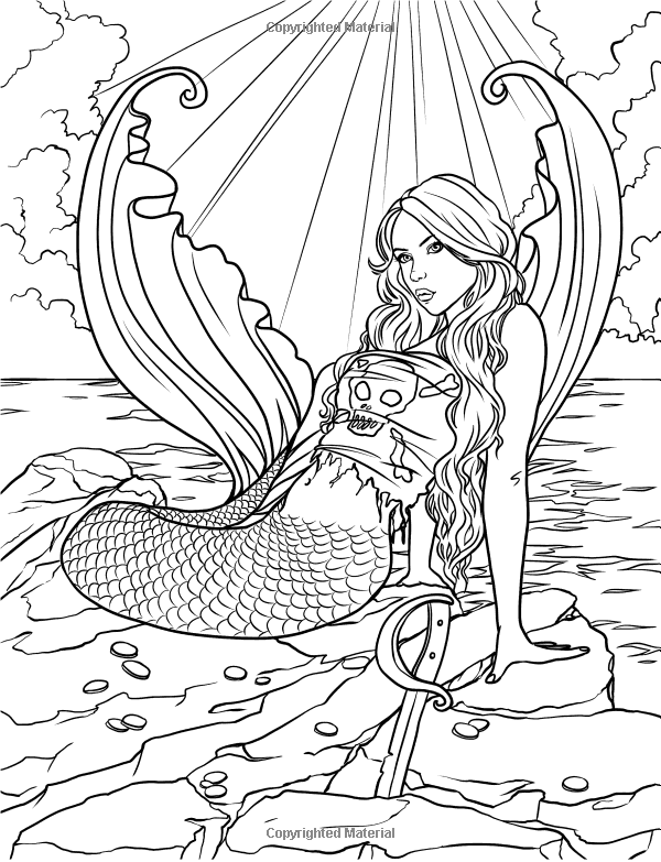 Mystical Mermaid Coloring Pages Printable 25