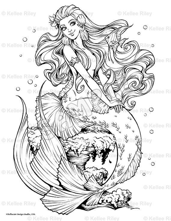 Mystical Mermaid Coloring Pages Printable 26