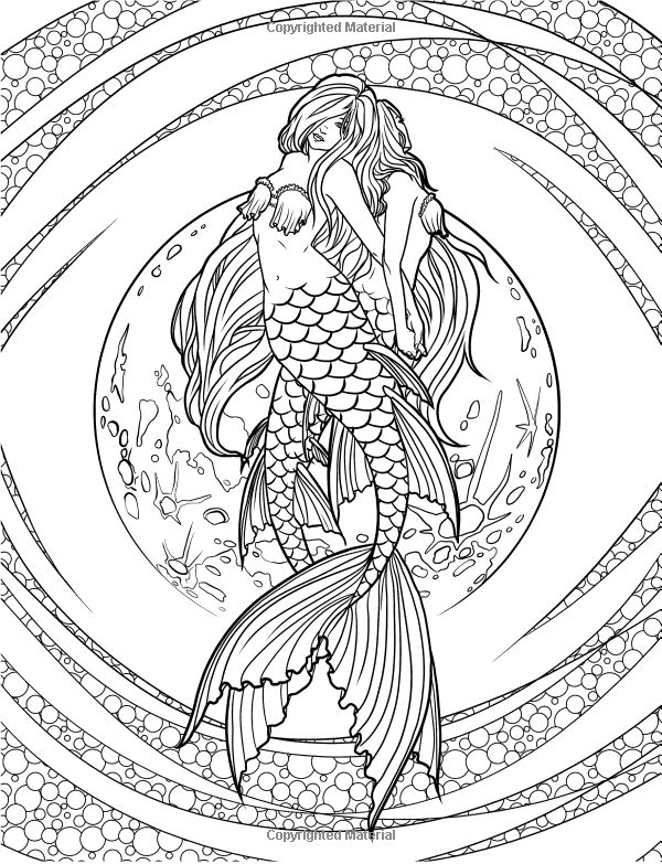 Mystical Mermaid Coloring Pages Printable 27